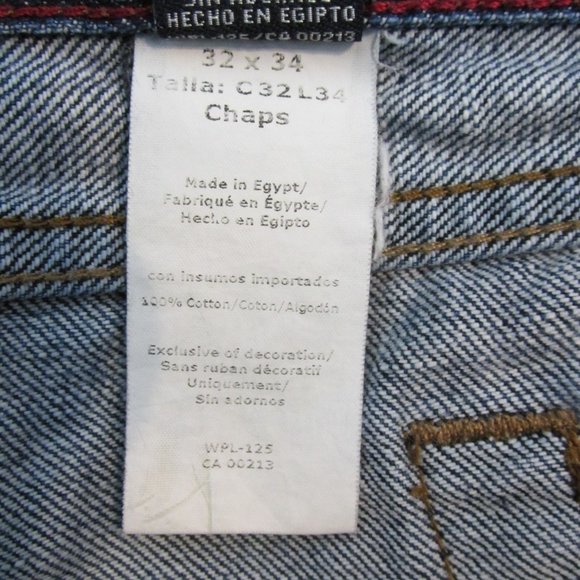 CHAPS MEN'S SIZE 32 X 33 JEANS DARK BLUE SLUB DENIM STRAIGHT FIT VINTAGE - Picture 15 of 15